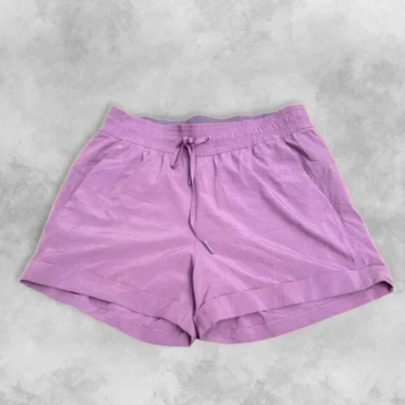 Lululemon Gartered Shorts Back Pocket Adjustable Drawstring 3" Inseam Purple W - Picture 1 of 4